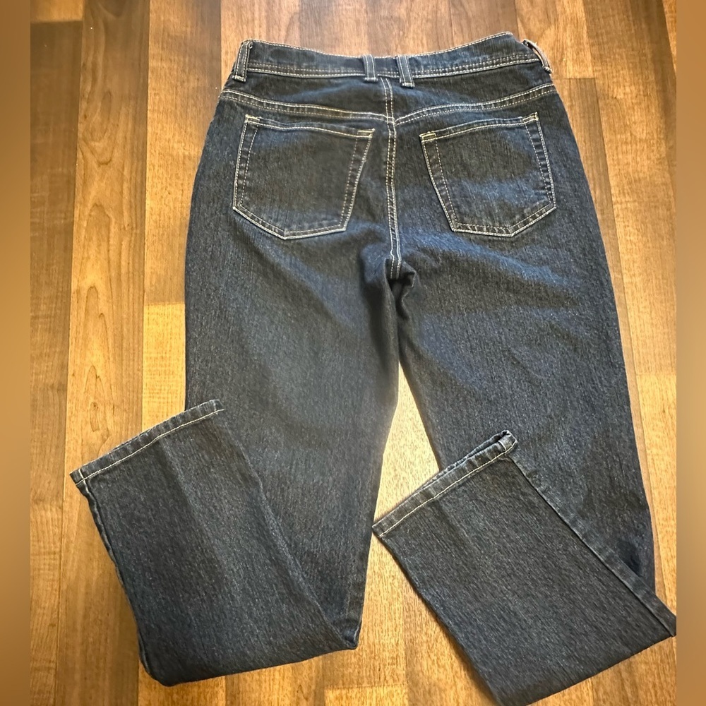 Gloria Vanderbilt Straight Leg Blue Jeans with Classic Indigo Wash